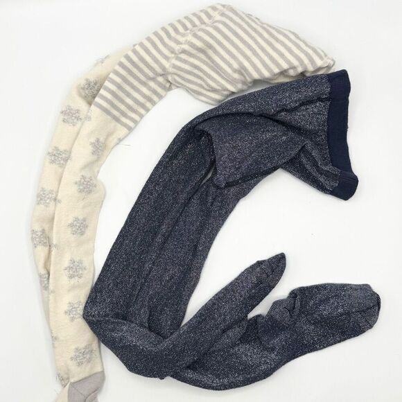 Hanna Andersson Tights Lot of 2 Holiday Winter Tights - Kids EU 110/120 // US 5- - Picture 1 of 7
